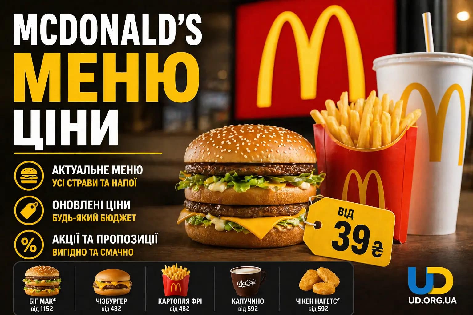 McDonald’s меню та ціни в Україні - Ukraine Daily