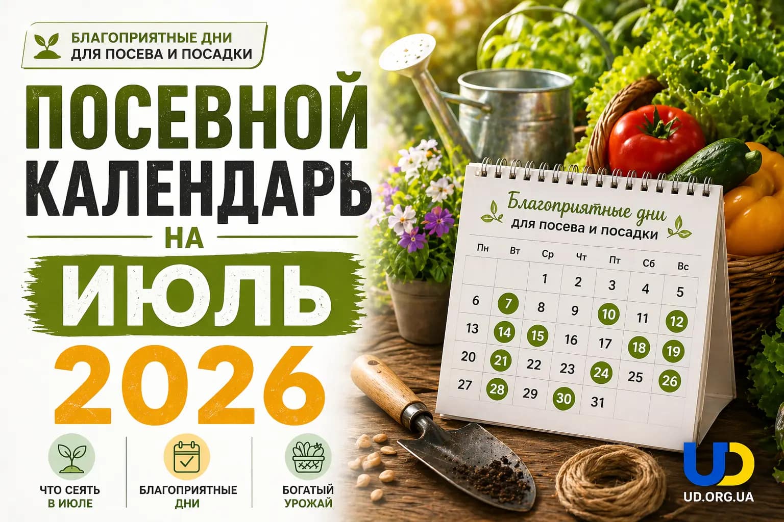 Посевной календарь на июль 2026 - Ukraine Daily